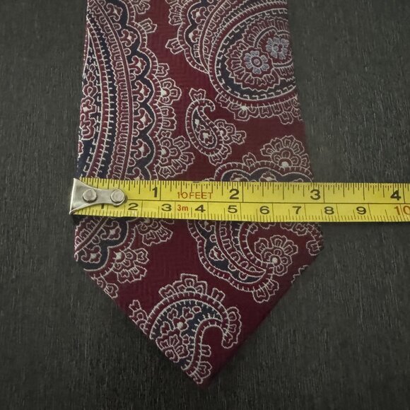 Jos. A. Bank Heritage Collection Mens 100% Silk Necktie Red & Blue Paisley Patte - Picture 7 of 8
